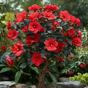 Гибискус Миднайт Роуз купить по цене от 269р. в интернет-магазине «Посадика» с доставкой почтой в в Кулебакие и по всей России – [изображение №1].